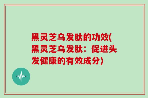 黑灵芝乌发肽的功效(黑灵芝乌发肽：促进头发健康的有效成分)
