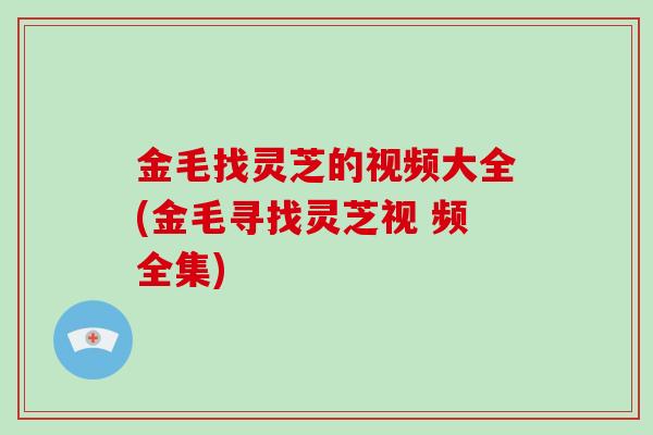 金毛找灵芝的视频大全(金毛寻找灵芝视 频全集)