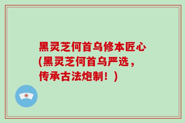 黑灵芝何首乌修本匠心(黑灵芝何首乌严选,传承古法炮制!)