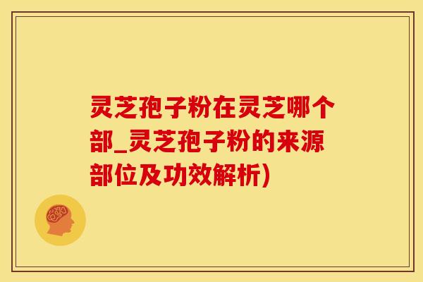 灵芝孢子粉在灵芝哪个部_灵芝孢子粉的来源部位及功效解析)