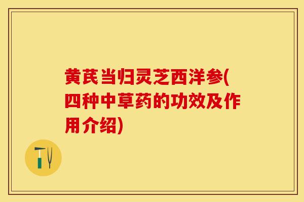 黄芪当归灵芝西洋参(四种中草药的功效及作用介绍)