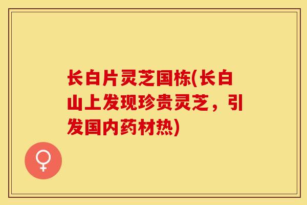 长白片灵芝国栋(长白山上发现珍贵灵芝,引发国内药材热)