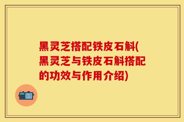 黑灵芝搭配铁皮石斛(黑灵芝与铁皮石斛搭配的功效与作用介绍)