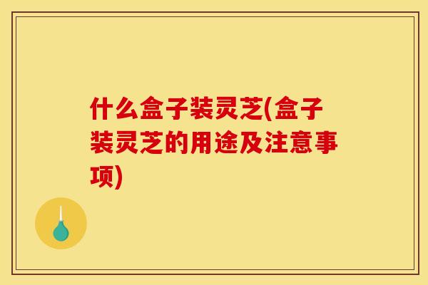 什么盒子装灵芝(盒子装灵芝的用途及注意事项)