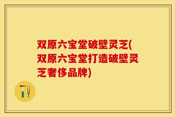 双原六宝堂破壁灵芝(双原六宝堂打造破壁灵芝奢侈品牌)