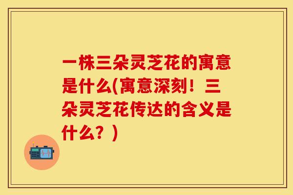 一株三朵灵芝花的寓意是什么(寓意深刻！三朵灵芝花传达的含义是什么？)