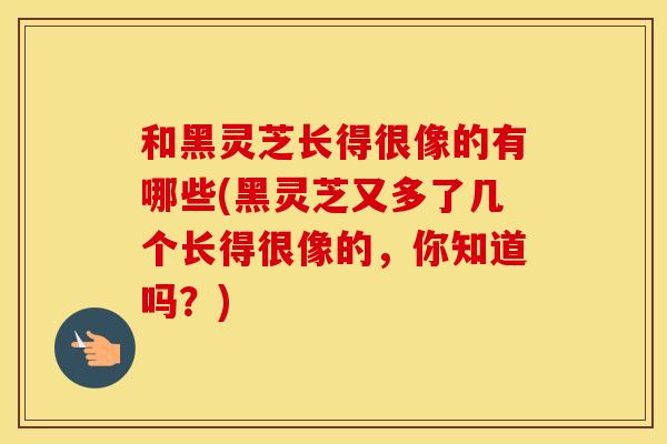 和黑灵芝长得很像的有哪些(黑灵芝又多了几个长得很像的,你知道吗?)
