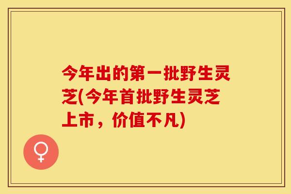 今年出的第一批野生灵芝(今年首批野生灵芝上市，价值不凡)