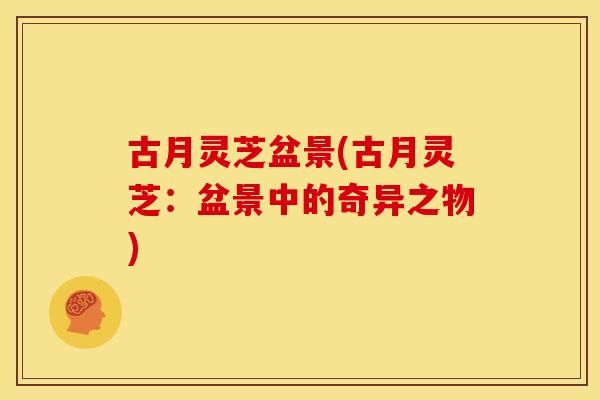 古月灵芝盆景(古月灵芝：盆景中的奇异之物)
