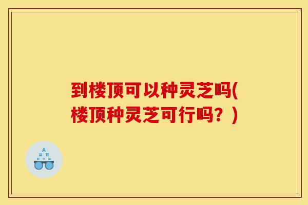 到楼顶可以种灵芝吗(楼顶种灵芝可行吗？)