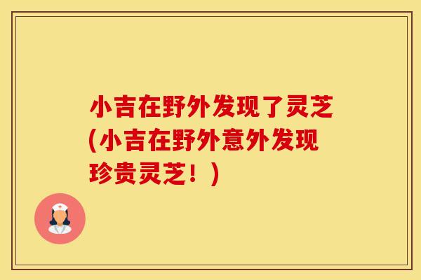 小吉在野外发现了灵芝(小吉在野外意外发现珍贵灵芝!)