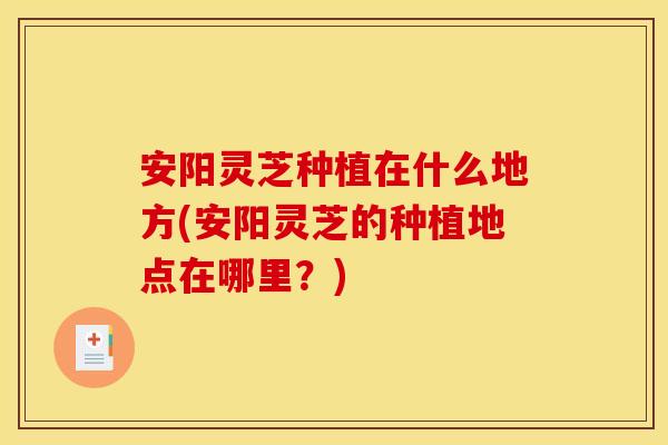 安阳灵芝种植在什么地方(安阳灵芝的种植地点在哪里?)