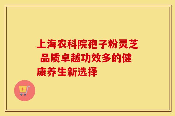 上海农科院孢子粉灵芝 品质卓越功效多的健康养生新选择