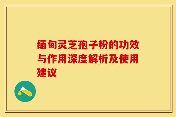 缅甸灵芝孢子粉的功效与作用深度解析及使用建议