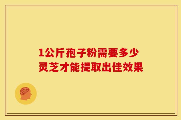 1公斤孢子粉需要多少灵芝才能提取出佳效果