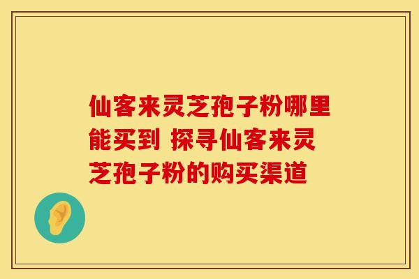 仙客来灵芝孢子粉哪里能买到 探寻仙客来灵芝孢子粉的购买渠道