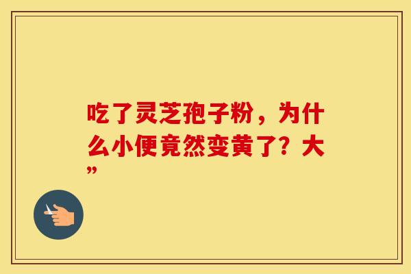 吃了灵芝孢子粉，为什么小便竟然变黄了？大”