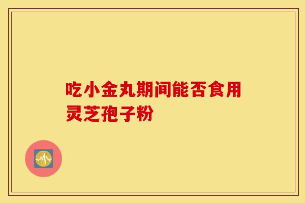 吃小金丸期间能否食用灵芝孢子粉