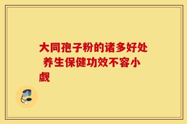 大同孢子粉的诸多好处 养生保健功效不容小觑