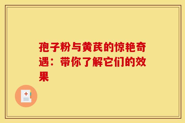 孢子粉与黄芪的惊艳奇遇：带你了解它们的效果