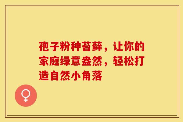 孢子粉种苔藓，让你的家庭绿意盎然，轻松打造自然小角落