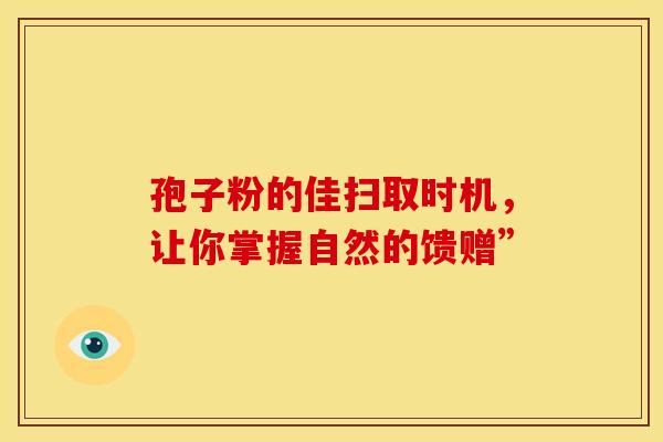 孢子粉的佳扫取时机，让你掌握自然的馈赠”
