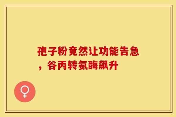孢子粉竟然让功能告急，谷丙转氨酶飙升