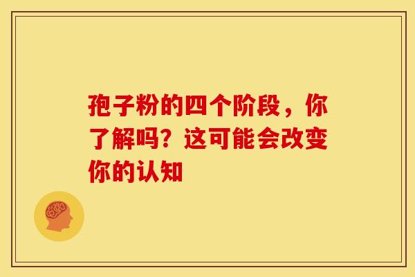 孢子粉的四个阶段，你了解吗？这可能会改变你的认知