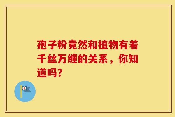 孢子粉竟然和植物有着千丝万缠的关系，你知道吗？