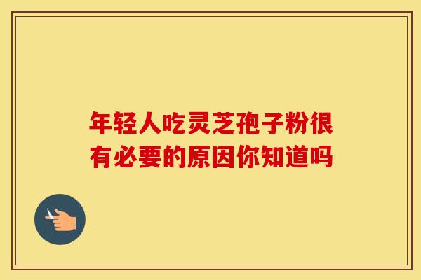 年轻人吃灵芝孢子粉很有必要的原因你知道吗