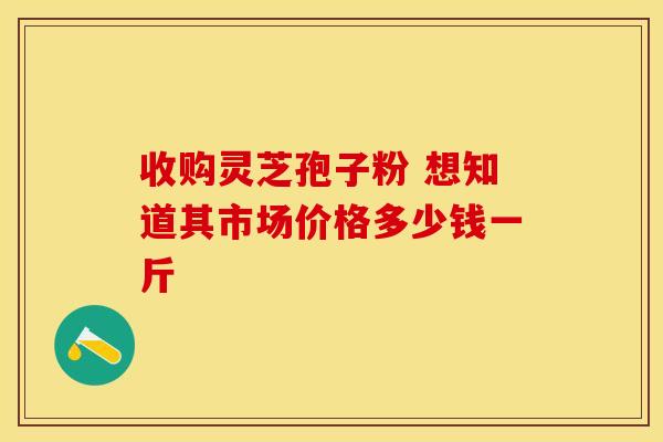 收购灵芝孢子粉 想知道其市场价格多少钱一斤