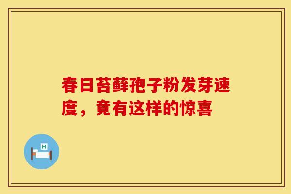 春日苔藓孢子粉发芽速度，竟有这样的惊喜